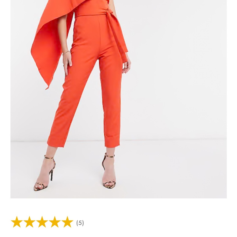 Lavish Alice Orange High-Waist Cropped Tapered Pants
